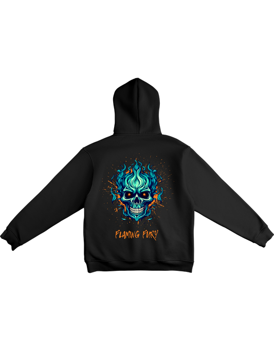 Flaming Fury printed hoodie